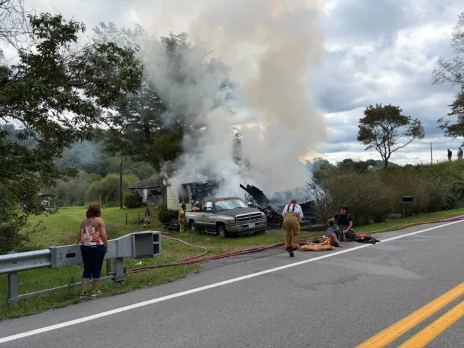 Firefighters battle weekend blaze in Barbour